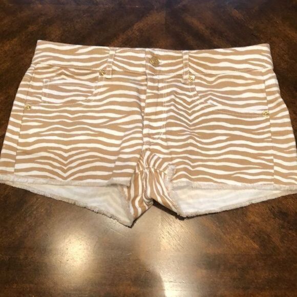 NWOT Awesome Michael Kors Leopard Stripe Shorts 0 - Picture 2 of 6